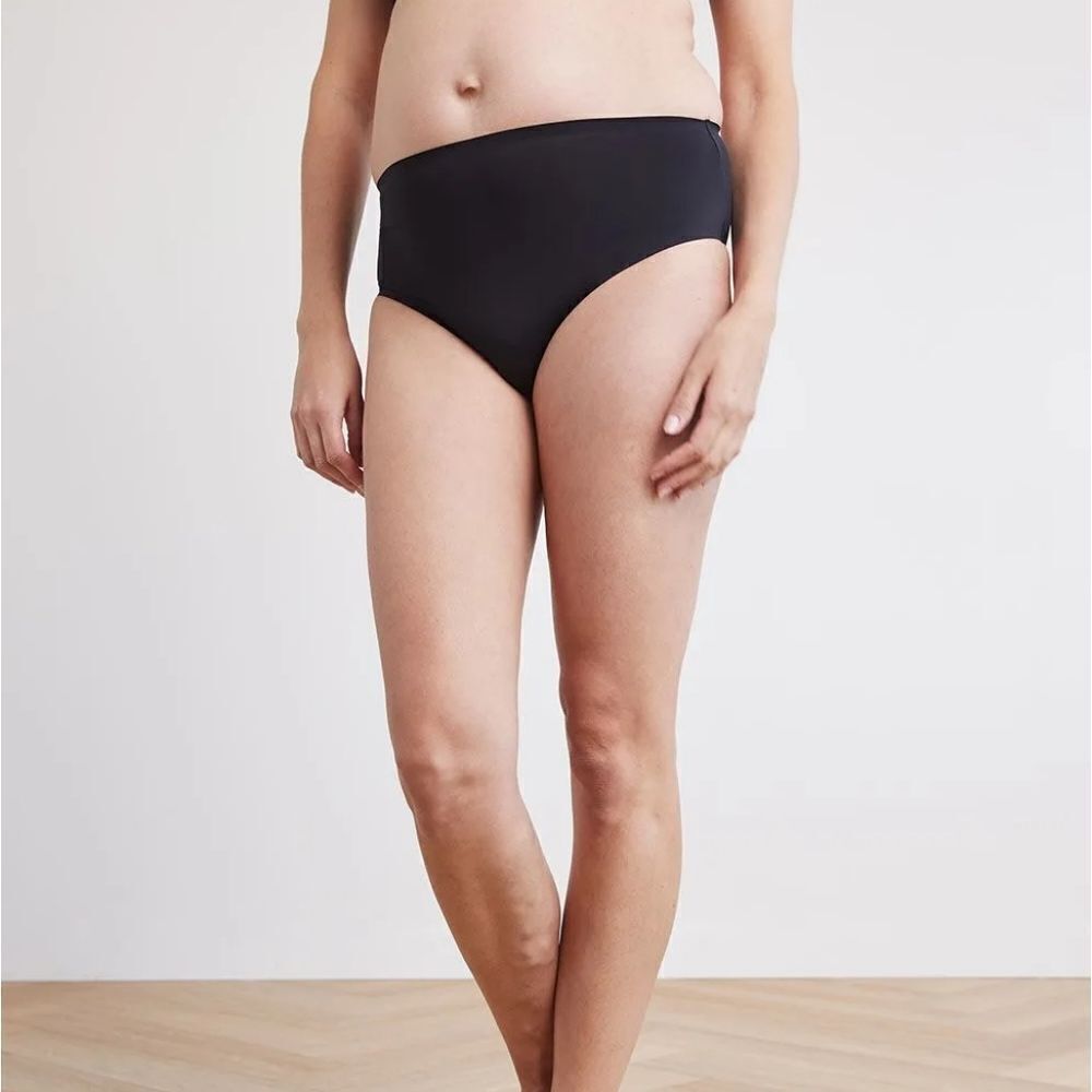 New With Tag‎ Thyme Maternity Microfiber High-Rise Size Medium Black Brief Panty
